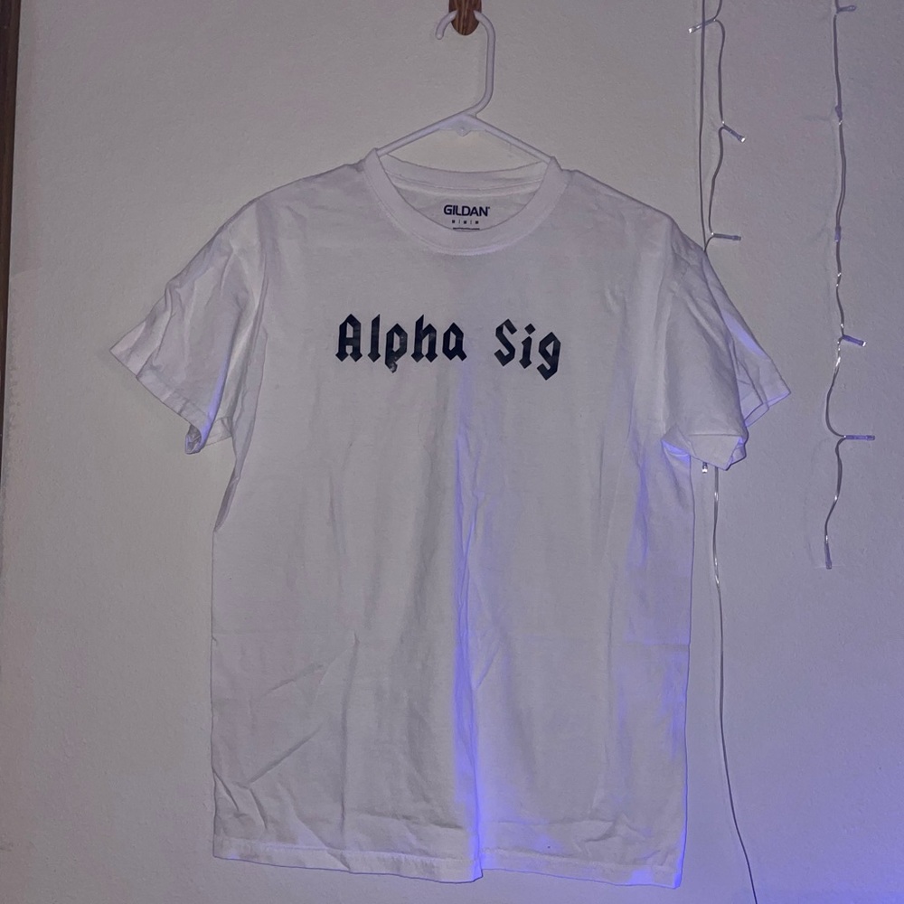 Alpha Sig sorority white t-shirt